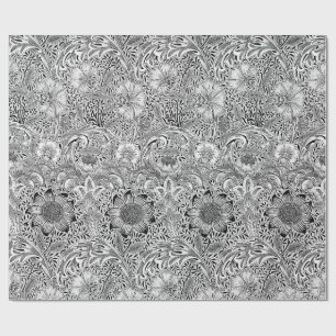 Vintage svartvit William Morris's Corncockle Presentpapper