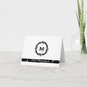 Vintage svartvita Monogrammed Notecards - Anteckningskort