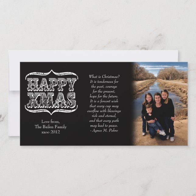 Vintage - svartvitt julfotkort julkort (Framsida)