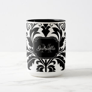 Vintage Svartvitt Två-Tonad Mugg