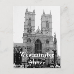 Vintage - svartvitt Westminster Abbey vykort