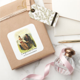 Vintage Svenska Förlovningen Traditional Dalecarli Fyrkantigt Klistermärke