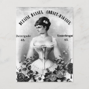 Vintage Svenska korsetannons Vykort