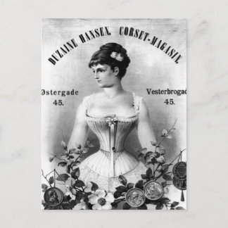 Vintage Svenska korsetannons Vykort
