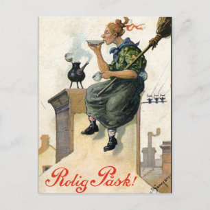 Vintage Svenskt färgkort för Påsk Helg Vykort