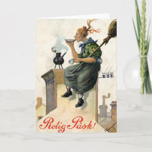 Vintage Svenskt färgkort för Påsk Helgkort