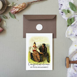 Vintage Svenskt Förlovning Traditionellt Dalarna Kort