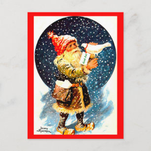 Vintage Svenskt jultomte - vykort