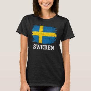 Vintage Sverige Flagga för svenska T Shirt
