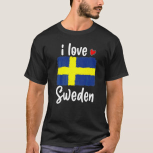Vintage Sverige Flagga Pride För manar KVINNOR KVI T Shirt