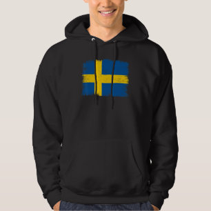 Vintage Sverige Flagga Sveriges Nationaldag Hoodie