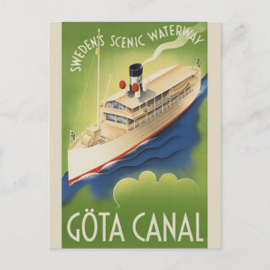 Vintage Sverige Retro Cruise Tourism Travel Vykort