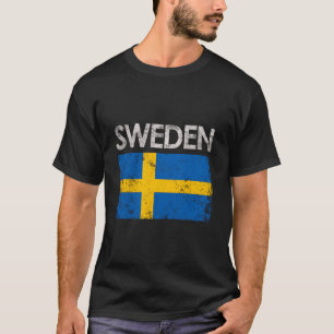 Vintage Sverige Svenska Flagga Pride Gift T Shirt
