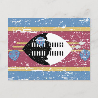 Vintage Swaziland Flagga Vykort