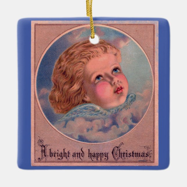 Vintage Sweet Angel Ansikte Ceramic Ornament (Framsida)