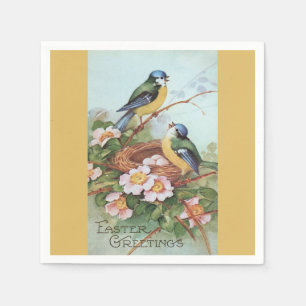 Vintage Sweet Birds och Nest Påsk Pappersservett