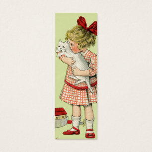 Vintage Sweet Girl Gift Märkre eller Kärlek Note Litet Visitkort