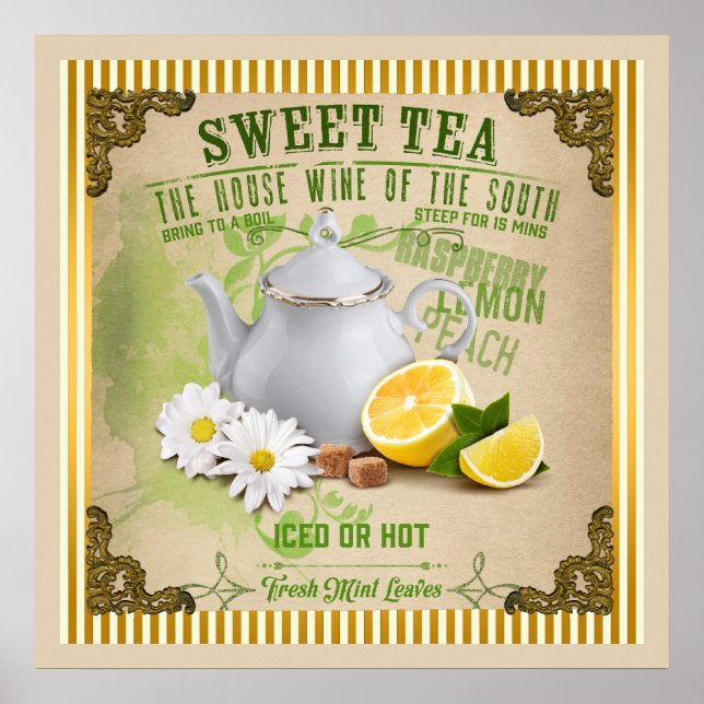 Vintage Sweet Tea Poster (Framsidan)