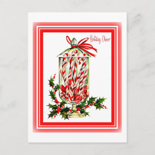 Vintage Sweet Treats Candy cane Burk Vykort