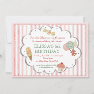 Vintage Sweet Treats Party-inbjudan Inbjudningar