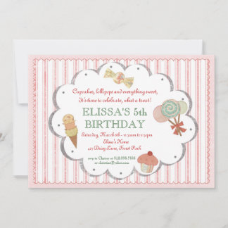 Vintage Sweet Treats Party-inbjudan Inbjudningar