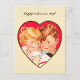 Vintage Sweethearts Valentine Helg Vykort