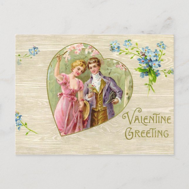Vintage Sweethearts Valentine vykort (Framsida)