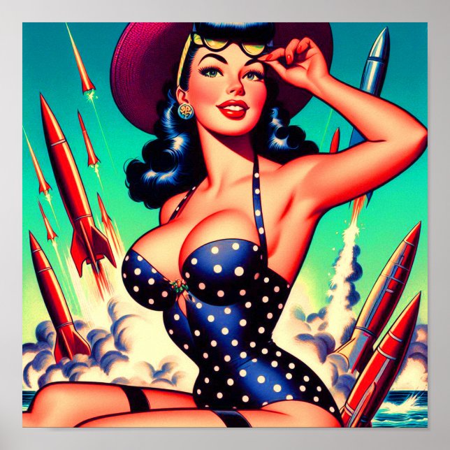 Vintage Swimdress Pin-up Poster (Framsidan)