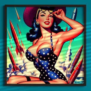 Vintage Swimdress Pin-up Poster
