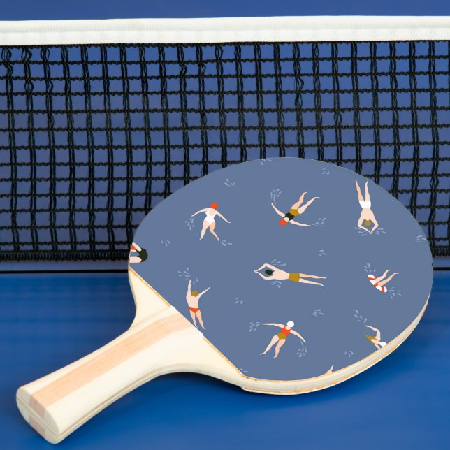 Vintage Swimmers Mönster Pingisracket (Insitu)