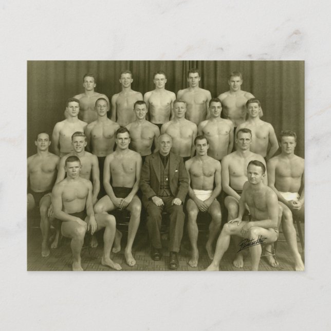 Vintage Swimmers Vykort (Framsida)