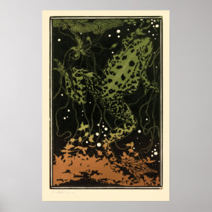Vintage Swimming Frog av Julie de Graag Poster
