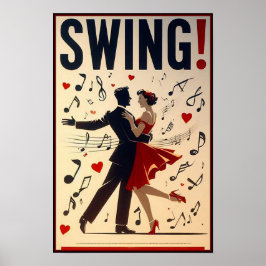 Vintage Swing Dance Night Poster