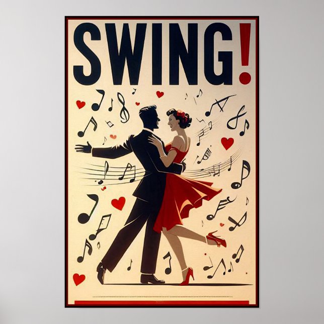 Vintage Swing Dance Night Poster (Framsidan)