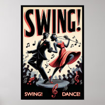 Vintage Swing Dance Night Poster