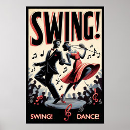 Vintage Swing Dance Night Poster