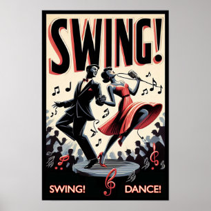 Vintage Swing Dance Night Poster