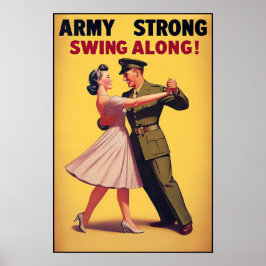 Vintage Swing Dance Salute to Military Service Poster