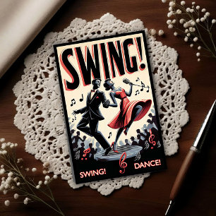 Vintage Swingdans Natt Vykort