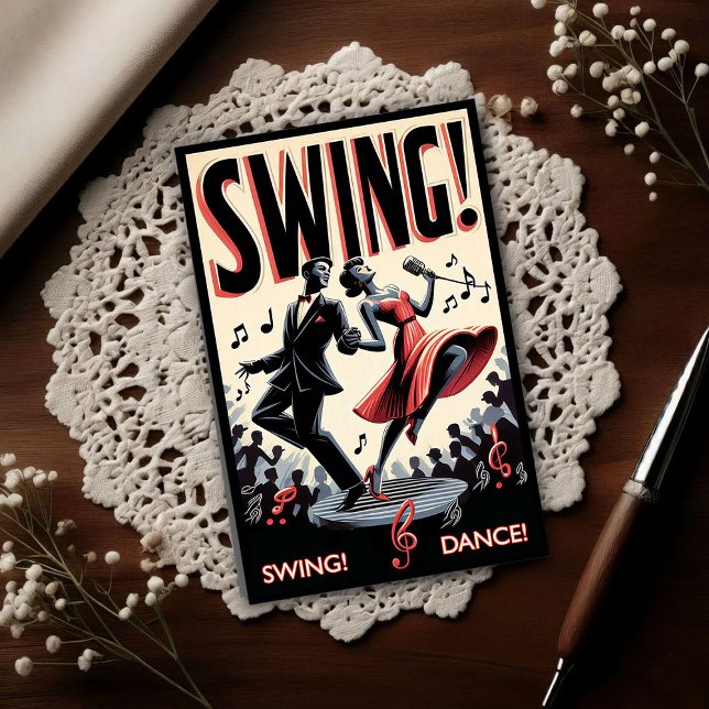 Vintage Swingdans Natt Vykort (Skapare uppladdad)