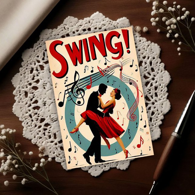Vintage Swingdans Natt  Vykort (Skapare uppladdad)