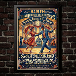 Vintage Swingdansaffisch Poster