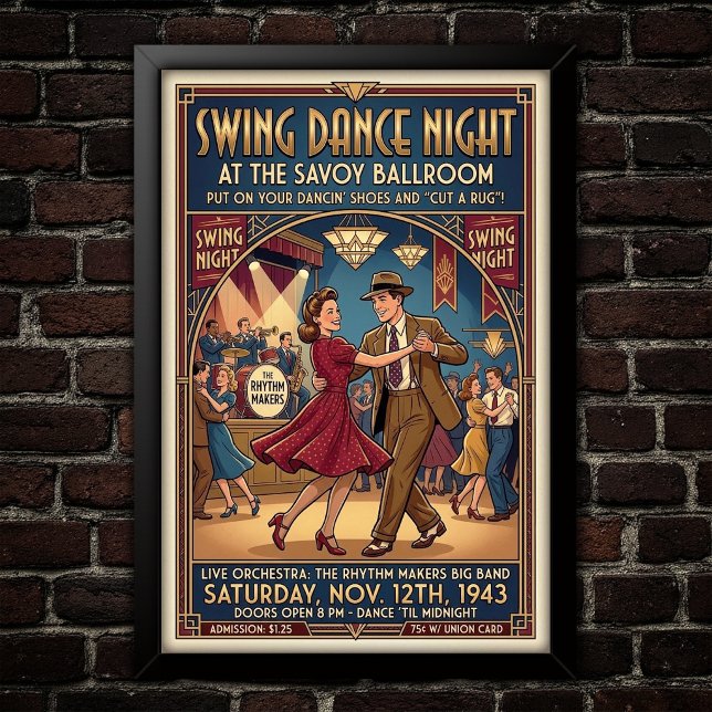 Vintage Swingdansaffisch Poster (Skapare uppladdad)