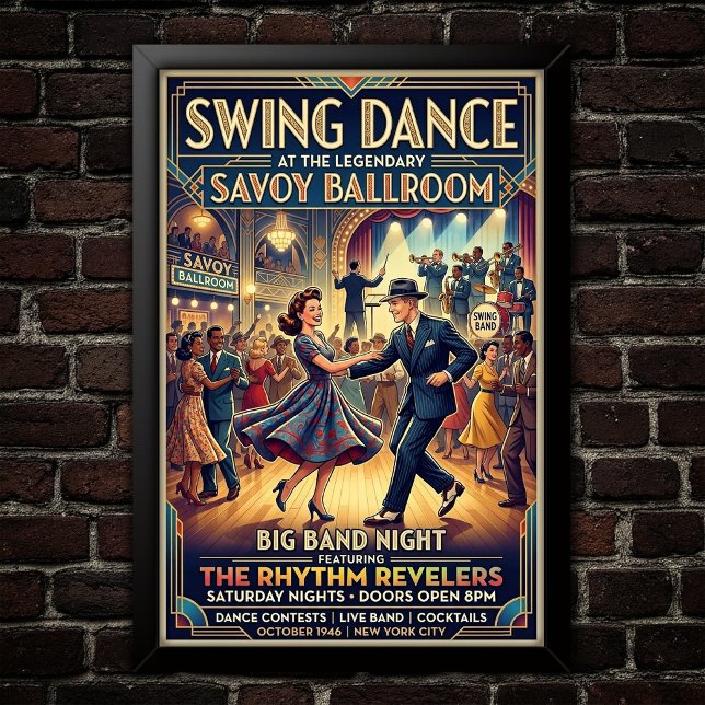 Vintage Swingdansaffisch Poster (Skapare uppladdad)