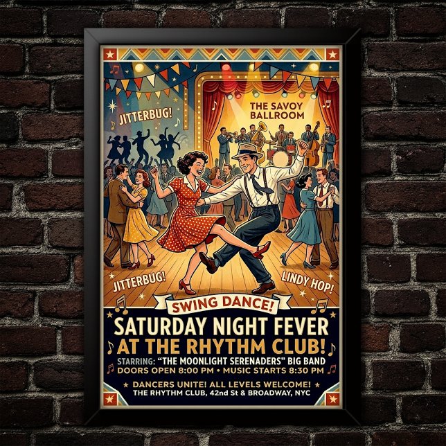 Vintage Swingdansaffisch Poster (Skapare uppladdad)