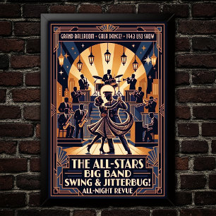 Vintage Swingdansaffisch Poster
