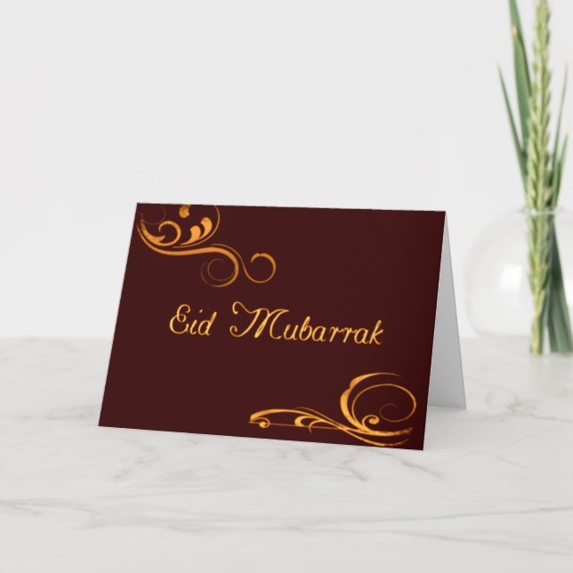 Vintage Swirls - Eid Mubarrak Helgkort (Framsida)