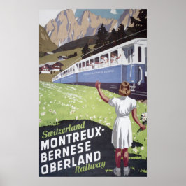 Vintage Swiss Alpernas Travel Poster