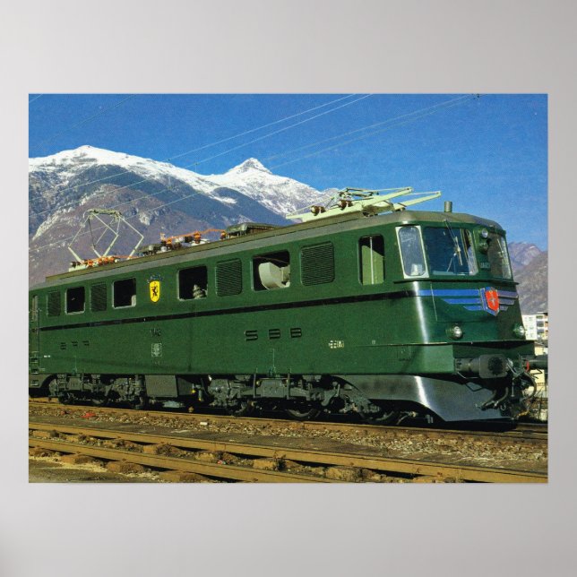 Vintage Swiss Locomotive Poster (Framsidan)