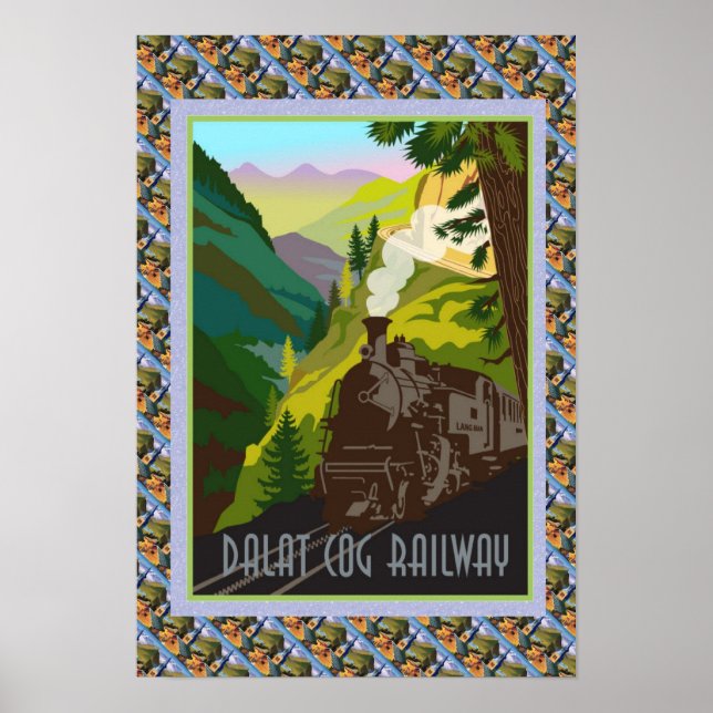 Vintage Swiss Poster Dalat Cog Railway (Framsidan)